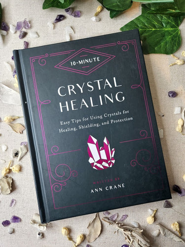 10-Minute Crystal Healing Book with Crystal Chips and Flowers
