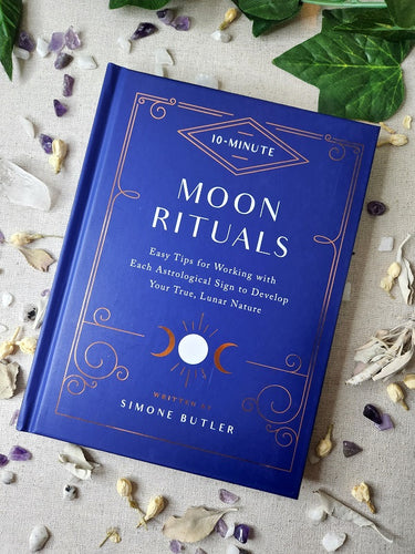 10-Minute Moon Ritual Book with Crystal Chips and Flowers