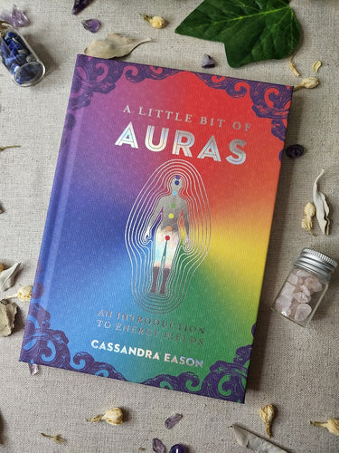 A Little Bit of Auras Book with Crystal Chips and Flowers