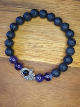 Load image into Gallery viewer, Amethyst Lava Stone Bracelet
