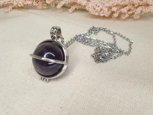 Load image into Gallery viewer, Amethyst Sphere Necklace with Chain

