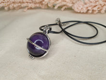Load image into Gallery viewer, Amethyst Sphere Necklace with Cord
