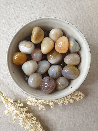 Banded Agate Tumble Stones in bowl
