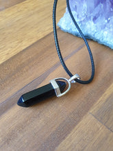 Load image into Gallery viewer, Black Onyx Necklace on Amethyst
