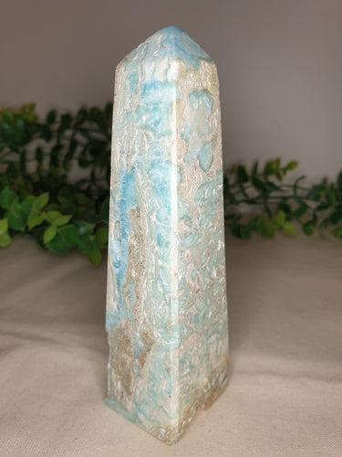 Caribbean Blue Calcite Obelisk 252 grams