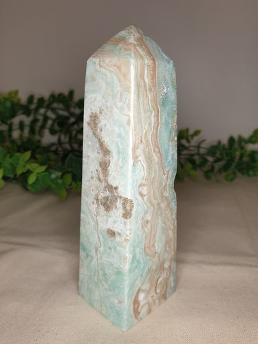 Caribbean Blue Calcite Obelisk 388 grams