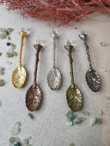 5 x Metals Spoons with Crystal End