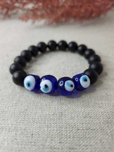 Evil Eye Bracelet with Blue Eyes