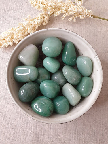 Green Aventurine Tumble Stones in a bowl