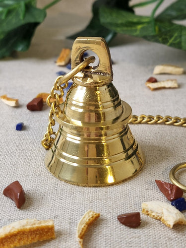 5cm Brass Hanging Bell with Crystals and Herbs