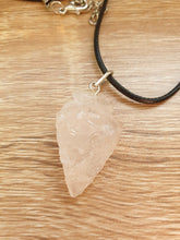Load image into Gallery viewer, Rose Quartz Arrowhead Pendant and Cord 
