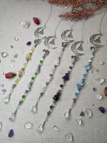 5 Suncatchers made from Crystals and Beads